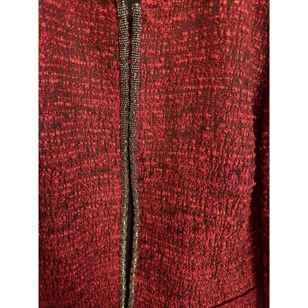 Chicos Womens Open Front Embellished‎ Boulce Blazer Jacket  Red Size 3(XL)_6